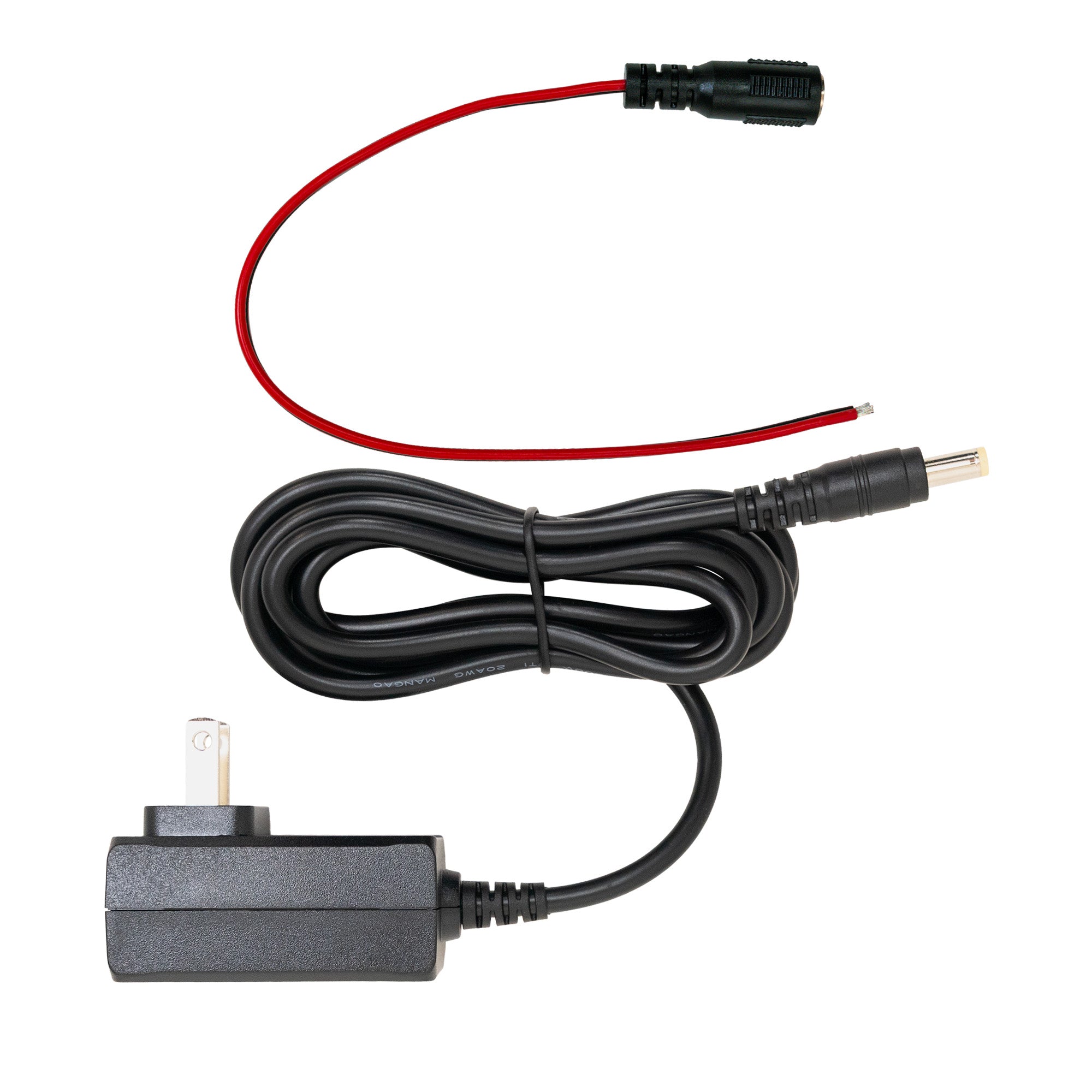 Electrical cable with connectors on a white background