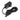 Black power adapter with a cable on a white background