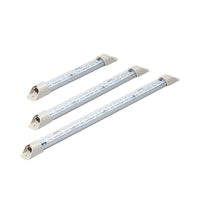 Three LED light bars on a white background