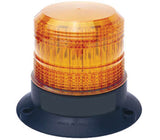 Amber xenon strobe with black base on a white background.