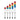 A  collection of multicolor pole-mounted industrial signal lights on a white background.