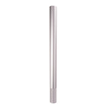 Bare rushed metal pole on a white background.