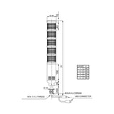 Black on white diagram depicting STL56 dimensions.
