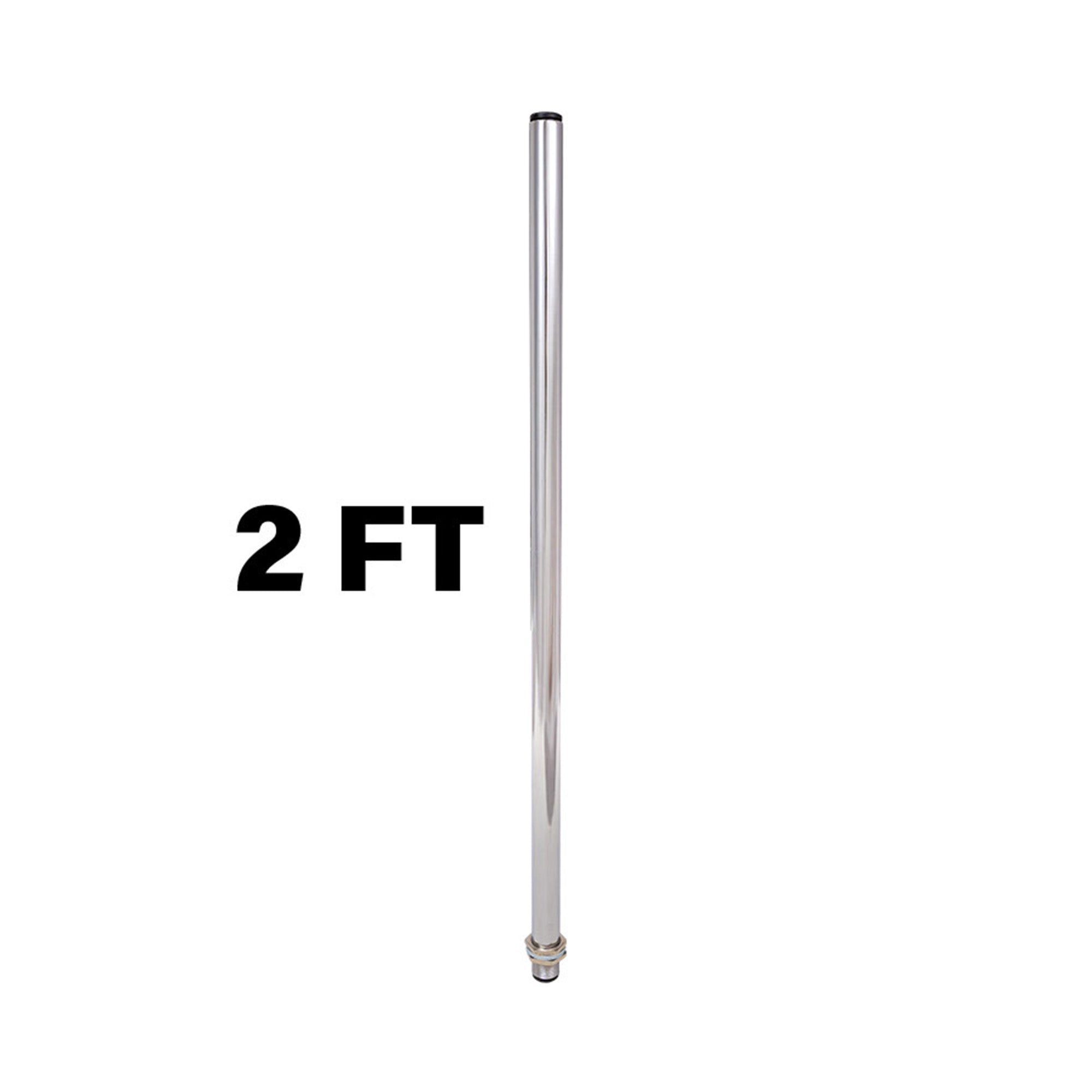 2-foot metal pole on a white background.