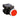 Red button switch with black casing on a white background.
