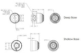 Black on white technical drawing of an electronic alarm with labeled parts and dimensions.