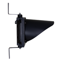 Black 12 inch single lens traffic light with steel mounting brackets.