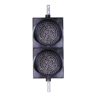 Dual 12 inch traffic light on a white background.