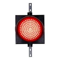 12 Inch red LED traffic light with steel mounting brackets.
