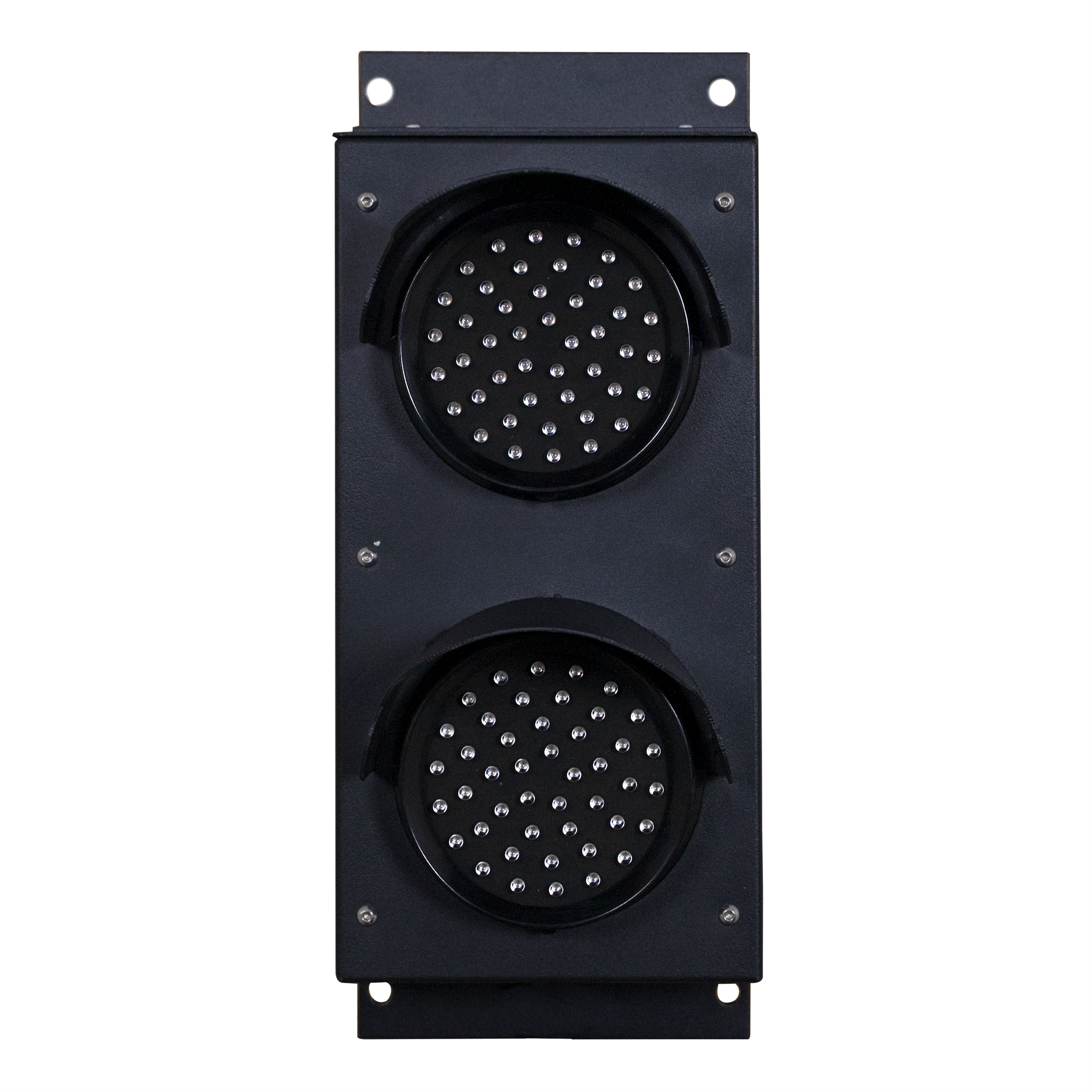 Dual 4 inch traffic light on a white background.