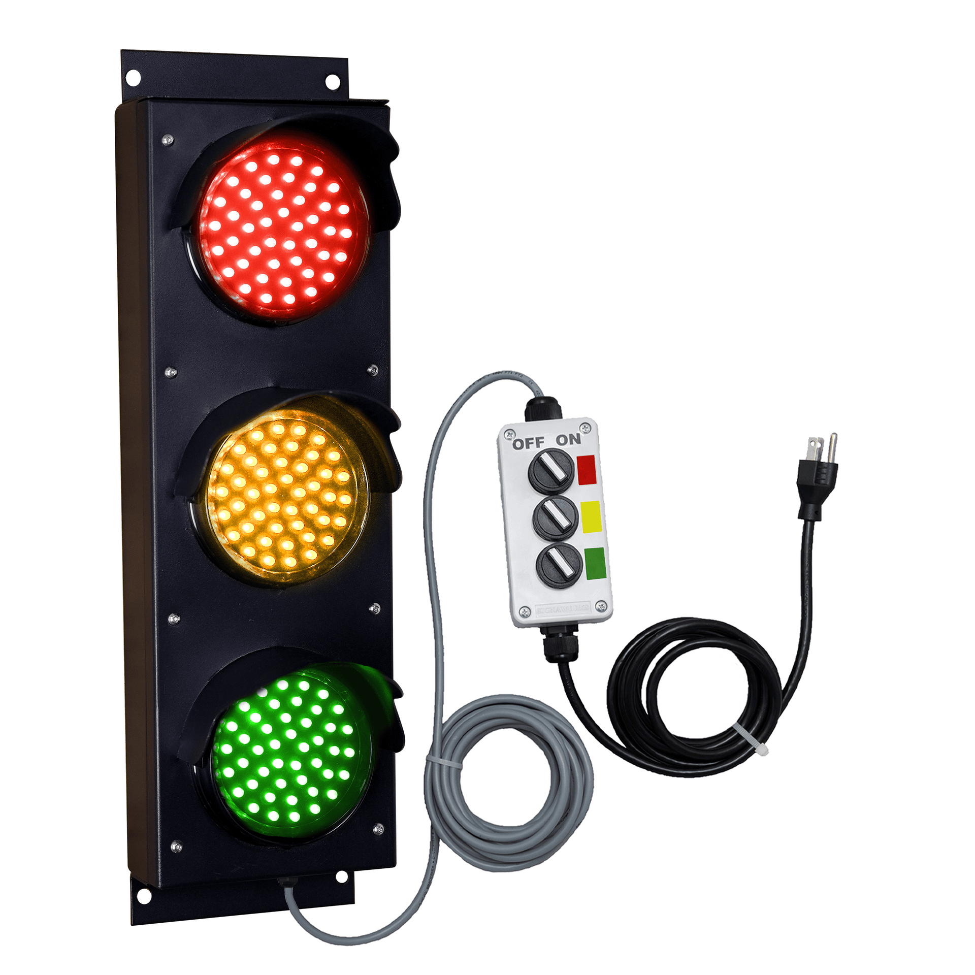 4 Inch Diameter Lens LED Traffic Light Signal, 3 Color 10 Foot