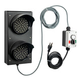 LED light with mirroring pilot light control box and cables on a white background.
