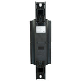 Black dual traffic light with 2 plastic mounting brackets and sticker label on a white background.
