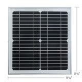 Solar panel with dimensions on a white background.