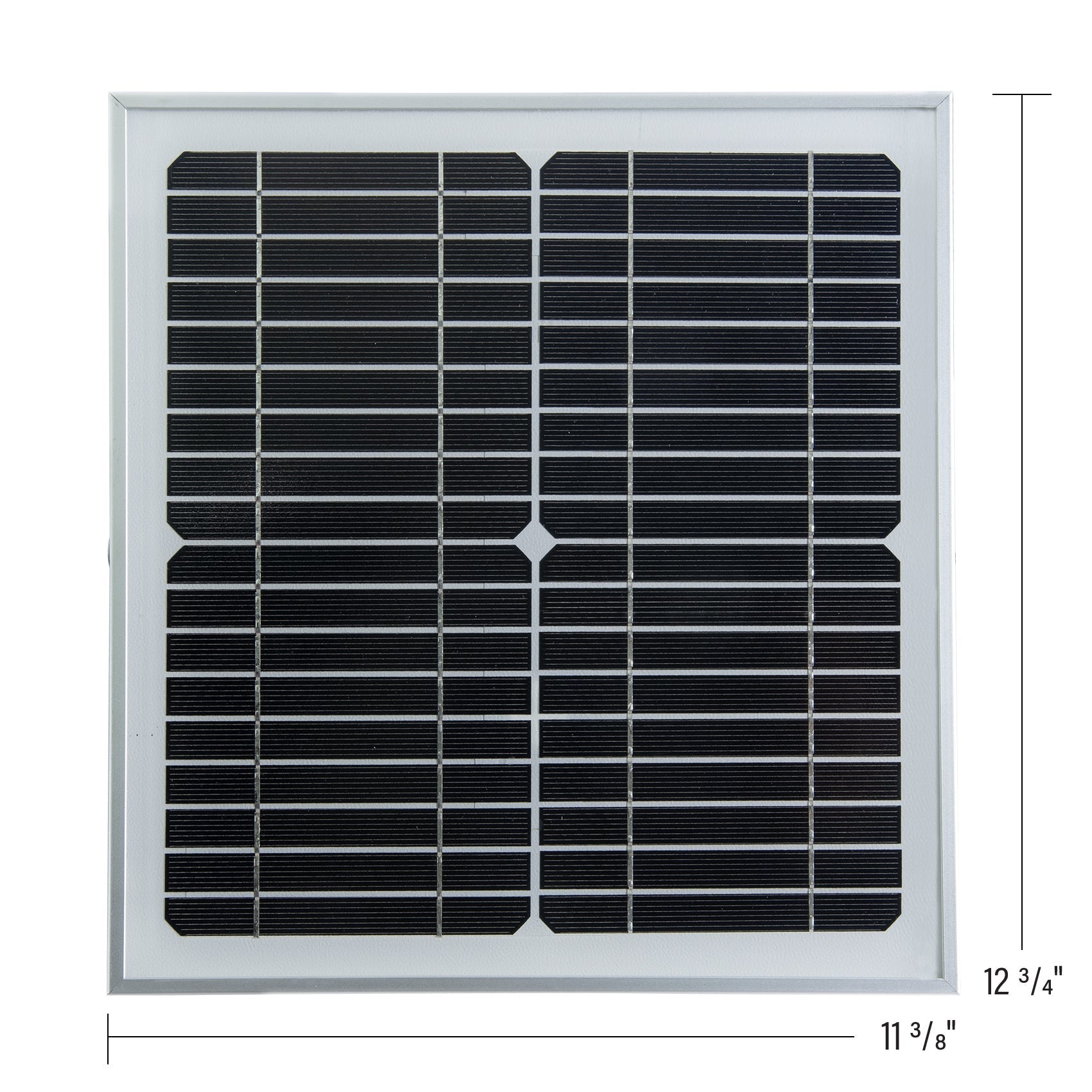 Solar panel with dimensions on a white background.