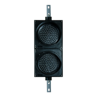 Front of a dual 8 inch traffic light with mounting brackets on a white background.