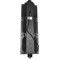 Black 8 inch triple traffic light rear on a white background.