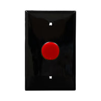 Black wall plate with a red LED pilot light on a white background.