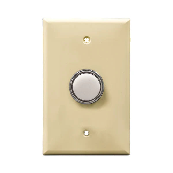 Ivory wall plate with white LED pilot lights mounted on a white background.