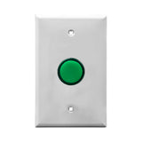 White wall plate with green LED pilot lights mounted on a white background.
