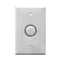 White wall plate with white LED pilot lights mounted on a white background.
