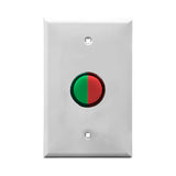 White wall plate with red/green LED pilot lights mounted on a white background.