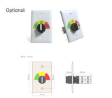 Panel wall plate with Open (Green), Need service (Yellow) and Closed (Red) 3-position selector switch on white background.