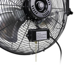 Close up of pull chain on rear of fan.