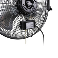 Close up of pull chain on rear of fan.