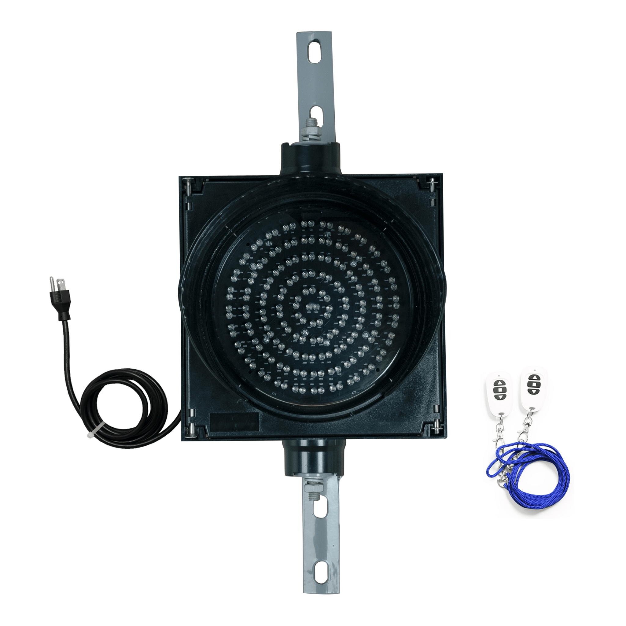 8 Inch Diameter Lens LED Traffic Light, 2 Colors in 1, Wireless Key Fob & Power Cord (Plug & Play)