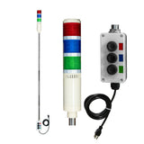 LED Andon Tower Light 5 FT Pole with Buzzer Red Blue Green 110V AC Fulfillment Center