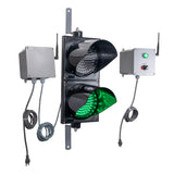 Wireless 700 Foot Range 8" Diameter Red/Green Traffic Light with LED Transmitter Light (Plug And Play)