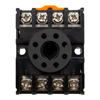 Black  timer adapter with orange slider on a white background.
