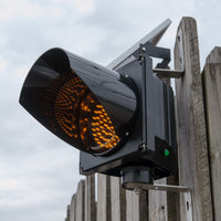 Solar Powered Flashing Traffic Light Signal LED 8 Inch Diameter Lens 12V DC