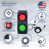 8 Inch Diameter Lens LED Stop-Go Loading Dock Traffic Light 10 Ft Cable 3 Position Switch Box (Plug & Play)