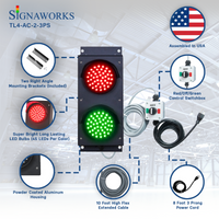 8 Inch Diameter Lens LED Stop-Go Loading Dock Traffic Light 10 Ft Cable 3 Position Switch Box (Plug & Play)