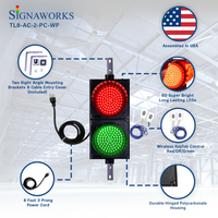 8 Inch Diameter Lens LED Stop & Go Loading Dock Traffic Light, Red Green Wireless Key Fob (Plug And Play)
